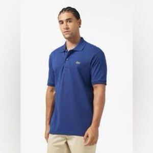 LACOSTE Classic Fit Pique Polo Shirt - Royal Blue Size XL